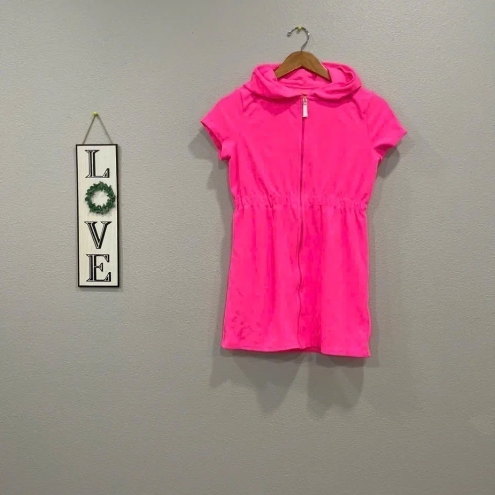 NWOT LILLY PULITZER GIRLS CHAPLIN COVER UP, AURA PINK XS S M L XL